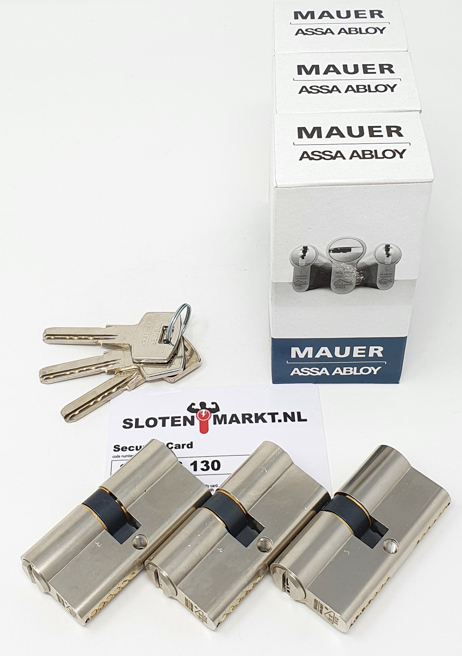 Certificaat cilinder Mauer SKG**® 30-30 set van 3 GLS
